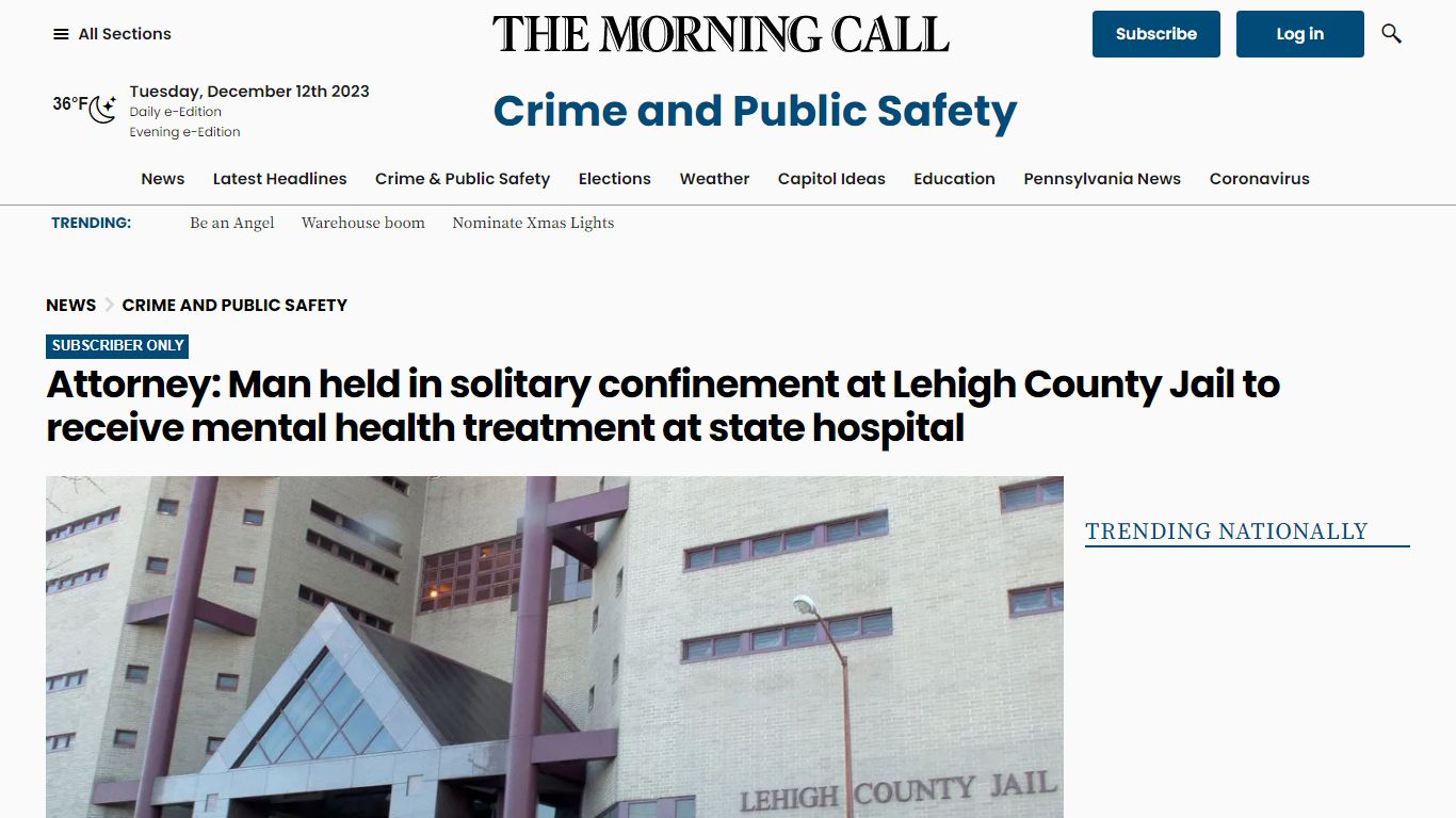 Lehigh County Jail removes inmate from solitary confinement, transfers ...
